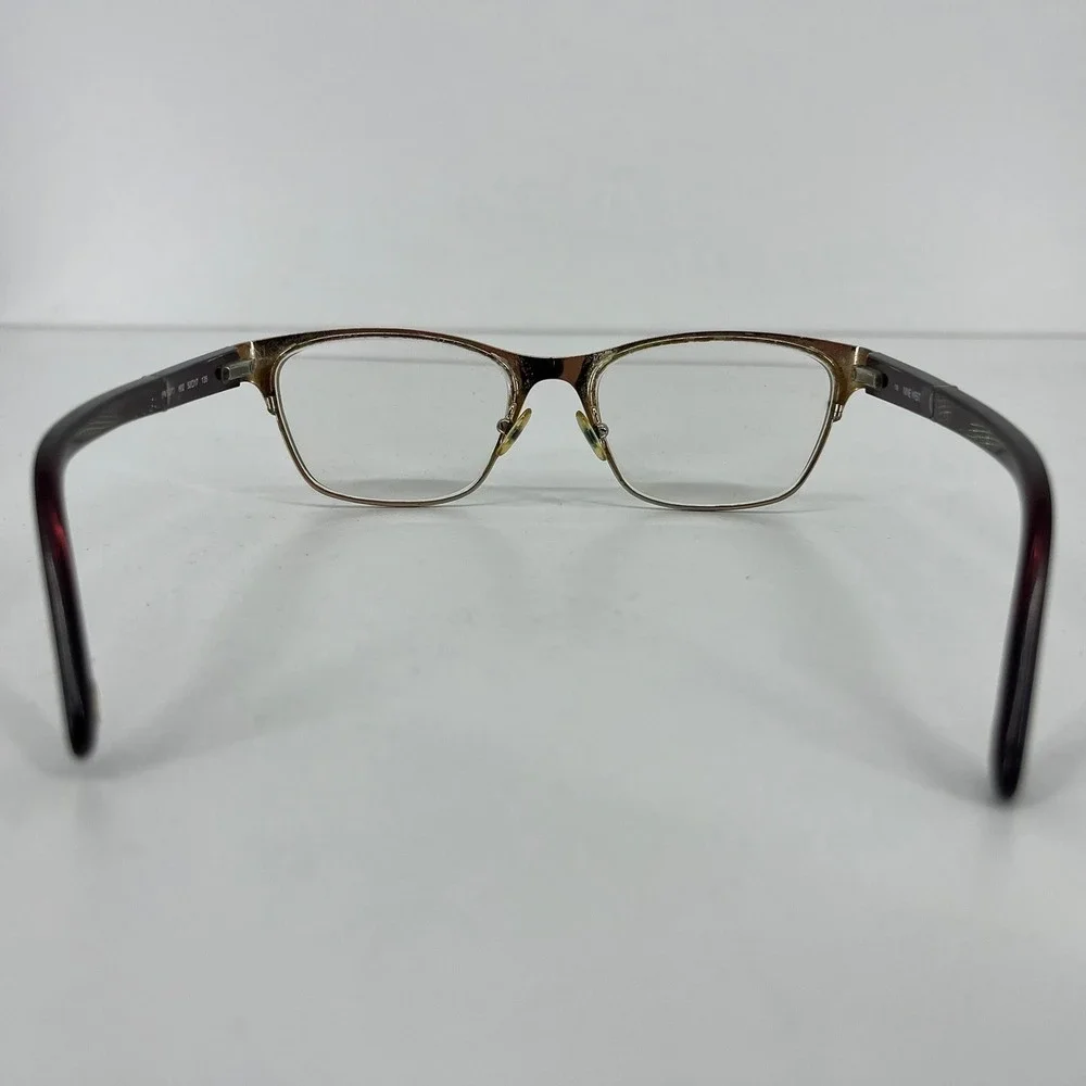 Nine West NW1072 Burgundy Gold Rectangular‎ Cat Eye Eyeglasses 52-17-135 602